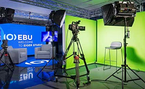Eurovision broadcast studio in Geneva.